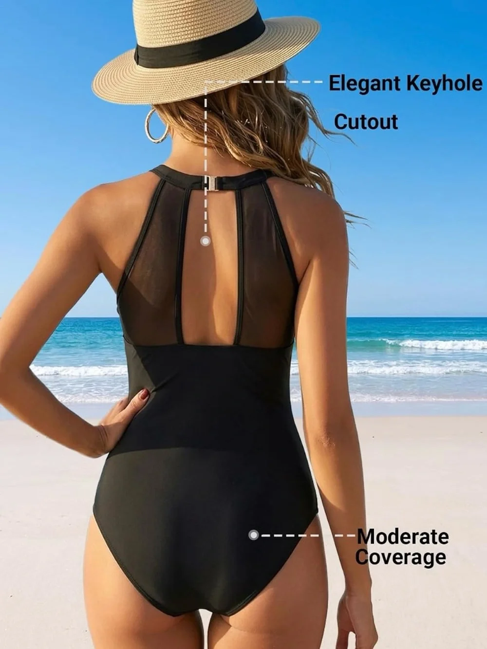 Tempt Me High Neck Plunge Mesh Ruched One Piece Swimsuit